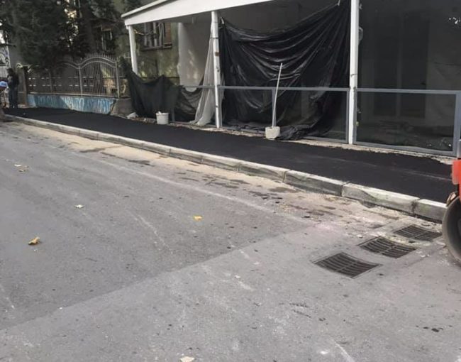 Реконструкција на тротоари на ул. Тонко Димков кај средно техничко училиште